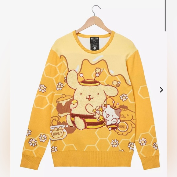 XL Sanrio Pompompurin Bee Costume Portrait Sweater - Picture 2 of 3